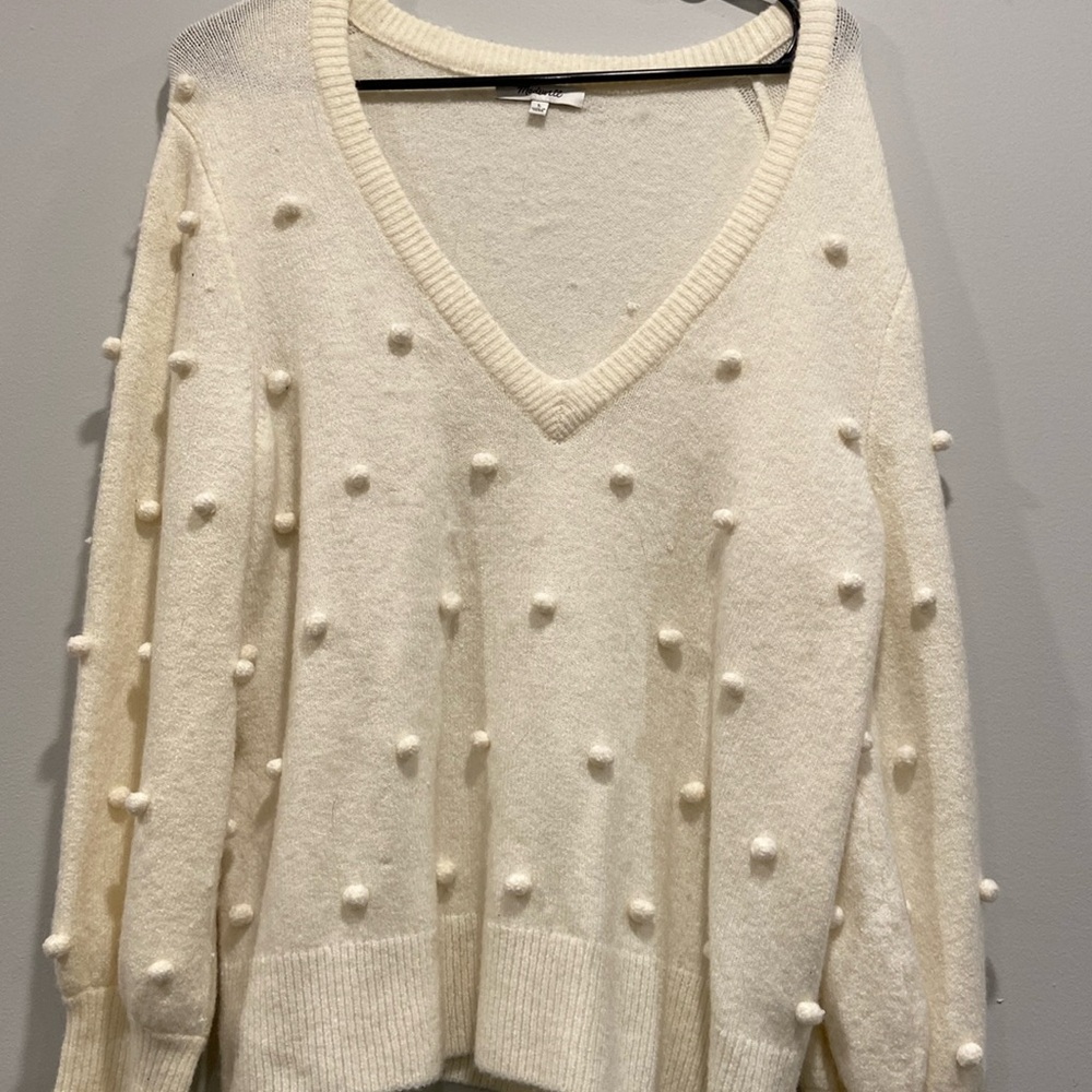 madewell cream wool blend sweater